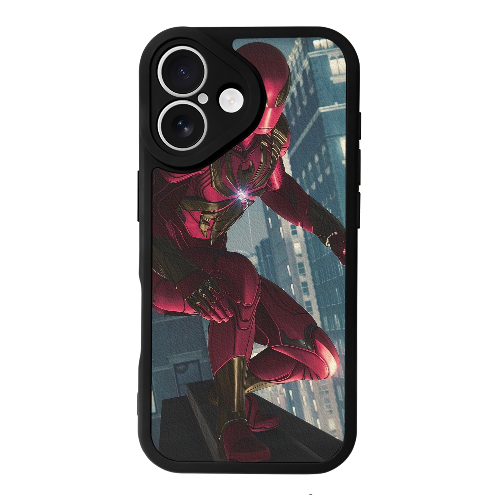 （画像用） Spider Man スパイダーマン 【iPhone 16シリーズ対応】シリコンスマホケース（レザー調） 材質：シリコン